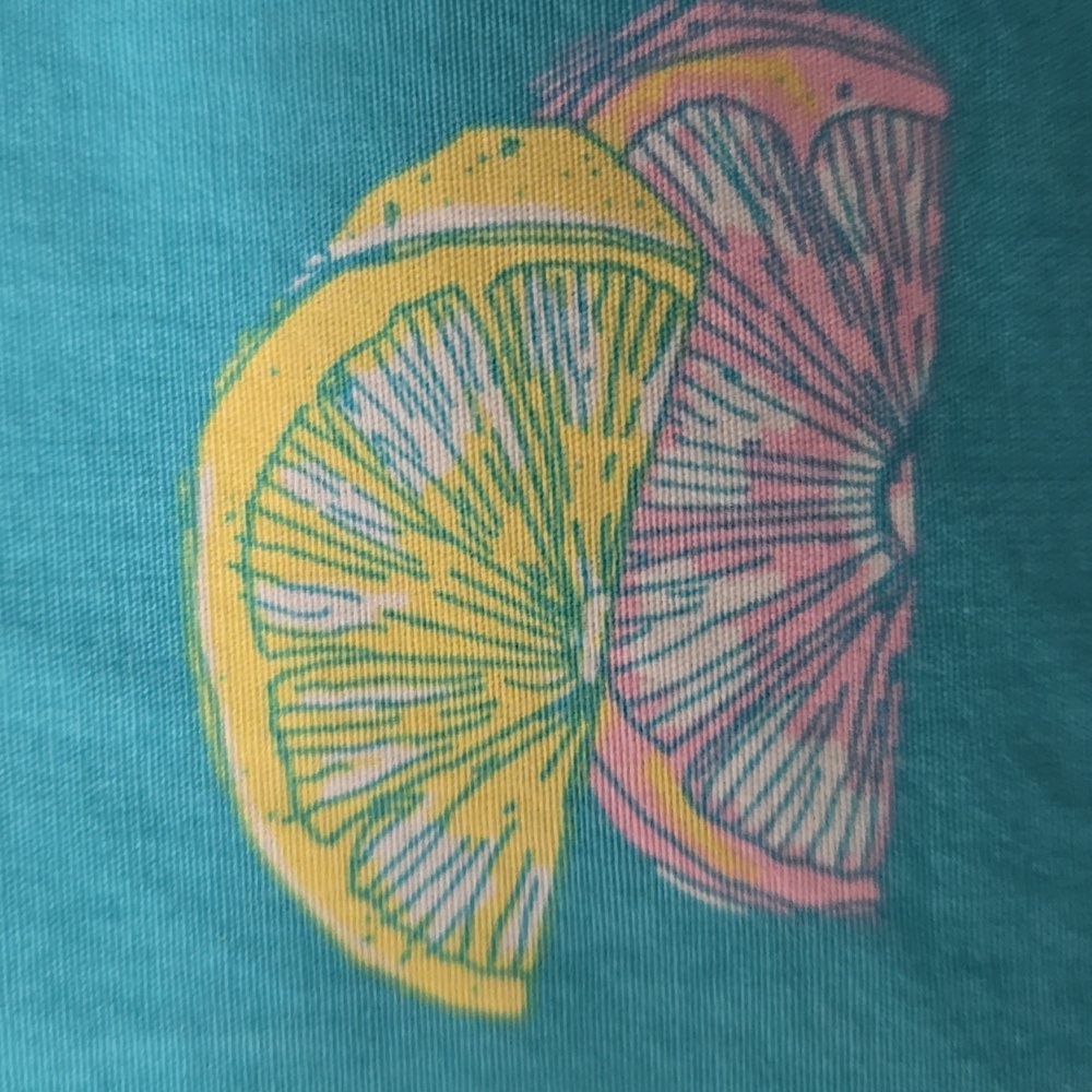 Crown & Ivy Blue Shirt with Lime Print - Picture 6 of 10